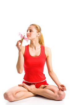 Blond Girl In Yoga Pose Royalty Free Stock Photos Blond Girl In Yoga Pose Royalty Free Stock Photos