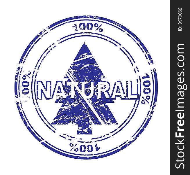 100% natural stamp (vector)