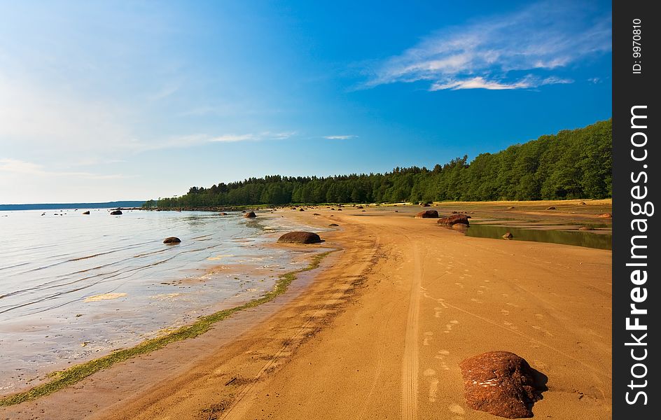 Sandy Shore Gulf of Finland near Vyborg. Sandy Shore Gulf of Finland near Vyborg