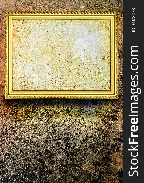 A picture frame on  grunge  background. A picture frame on  grunge  background