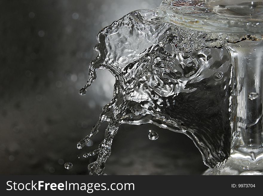 Shot of water splashing and drops. Shot of water splashing and drops