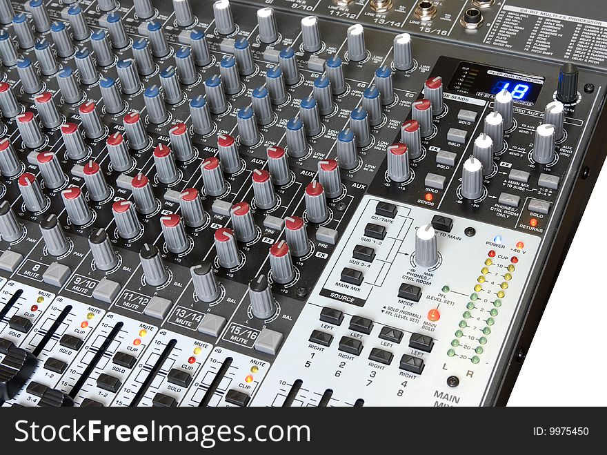 The Professional audio mixing board