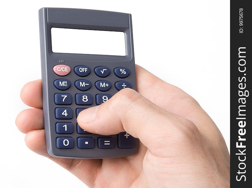 Hands Holding A Calculator