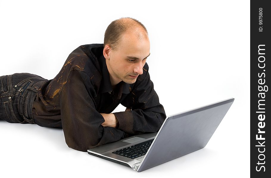 Man With Laptop Computer