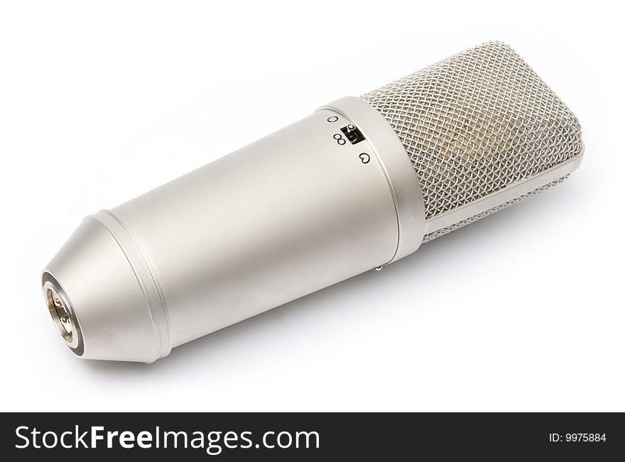 The big microphone on a white background