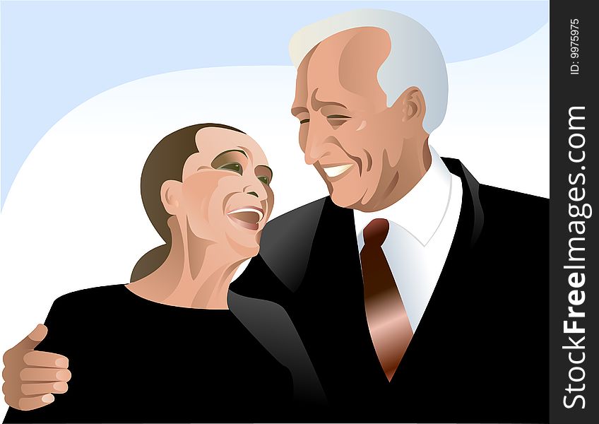 This is the portrait of elderly spouses. This is the portrait of elderly spouses