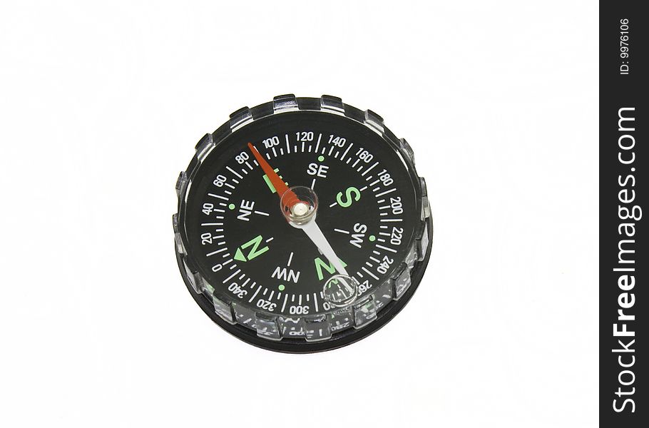 Plastic school educational compass on a white background