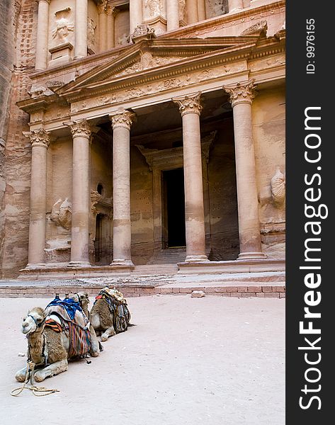 Ancient Petra ruins in Jordan