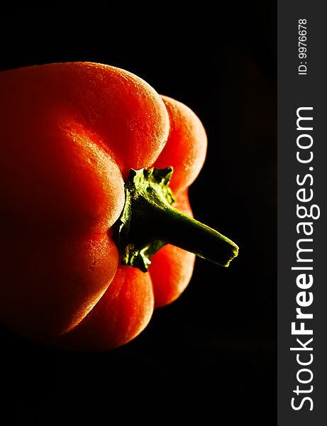 Sweet red pepper on a black background. Sweet red pepper on a black background