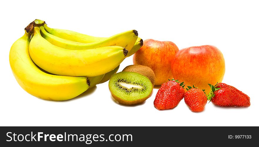 Fresh fruit for a healthy food on a white background. Fresh fruit for a healthy food on a white background