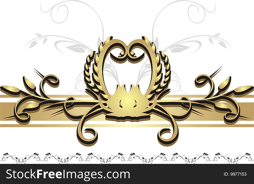 Fragment of floral ornament for decor. Vector illustration