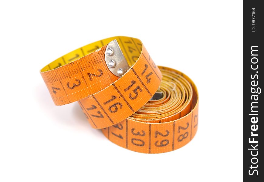 Measuring tape isolated on white background