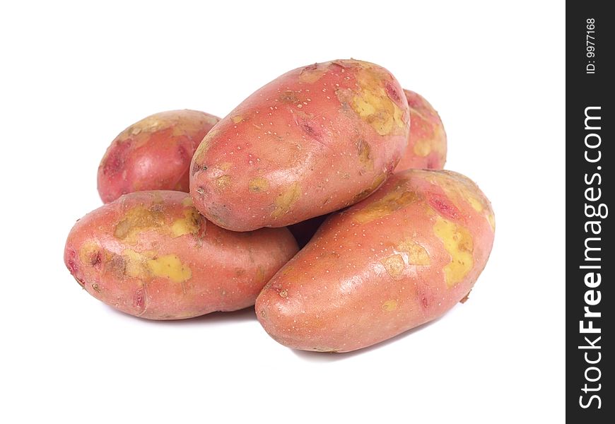 Bunch of potatoes on white background. Bunch of potatoes on white background