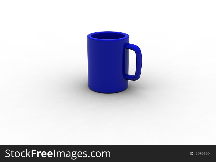 Blue Ceramic Cup - High Resolution Render In 3D