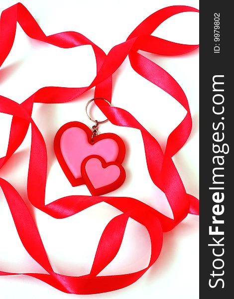 A Red Heart Is In A Ribbon