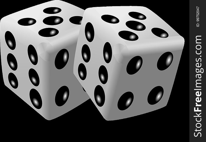 Black And White, Dice, Dice Game, Monochrome Photography
