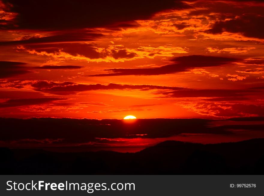 Red Sky At Morning, Sky, Afterglow, Sunset