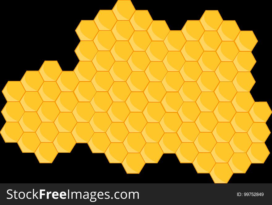 Yellow, Honeycomb, Pattern, Symmetry