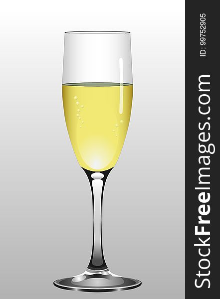 Champagne Stemware, Beer Glass, Wine Glass, Yellow