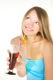 Beautiful Girl With Glass Of Juice Stock Photography Beautiful Girl With Glass Of Juice Stock Photography
