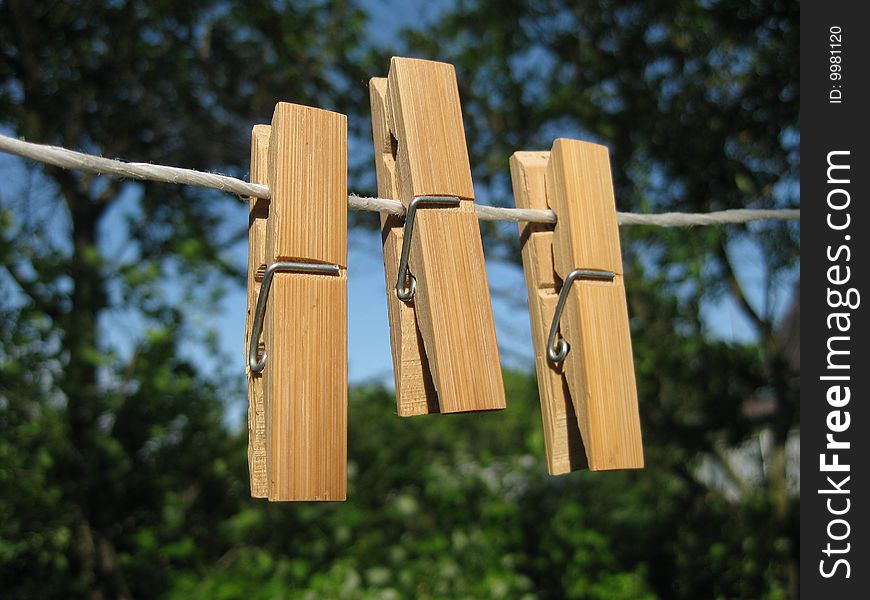 Clothespins and clothes-line in the country