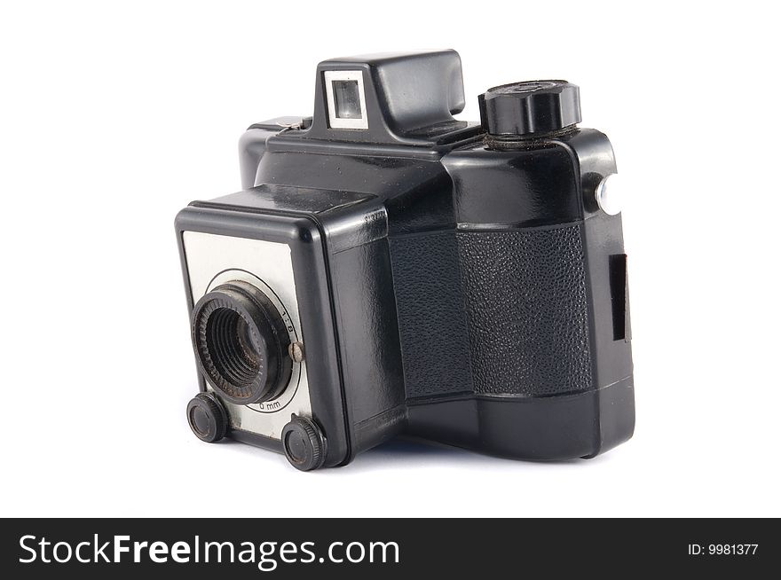 Old hungarian photocamera isolated on white. Old hungarian photocamera isolated on white