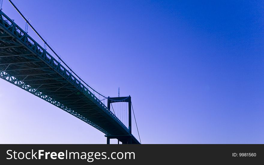 An Iron bridge and sky