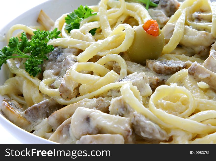 Pasta vith meat and vegetables