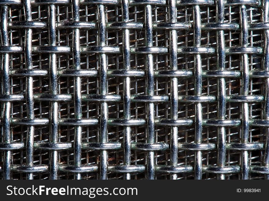Abstract steel grid in close-up.