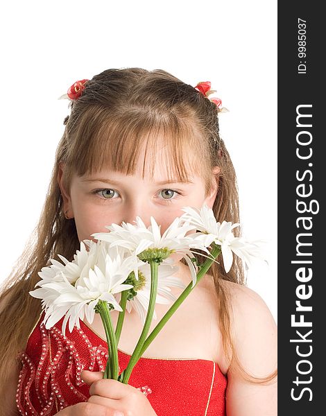Girl With White Flowers