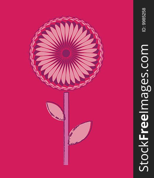 Abstract decorative flower in pink