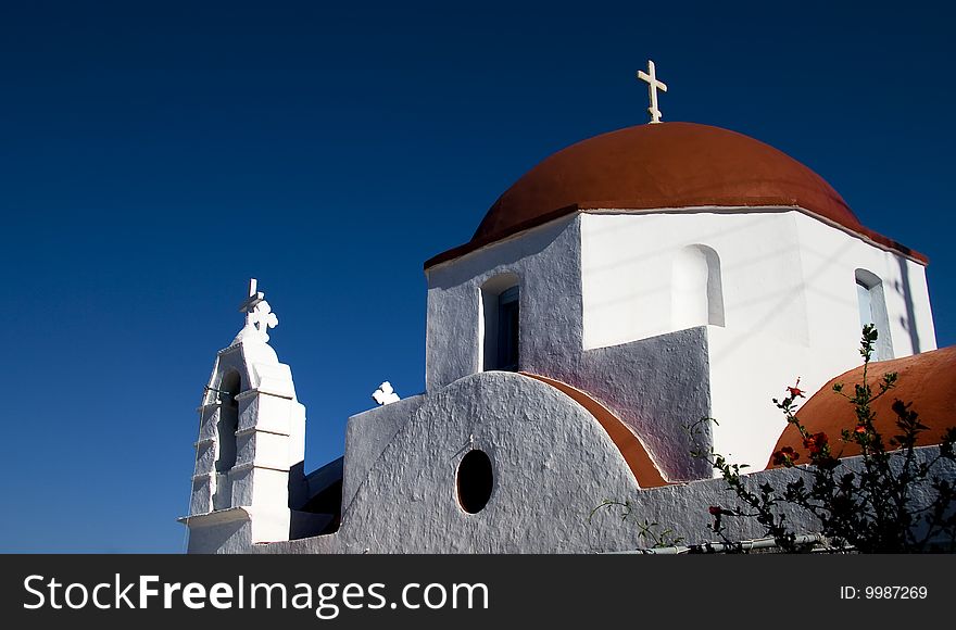 Greek church located on Mikonos. Greek church located on Mikonos