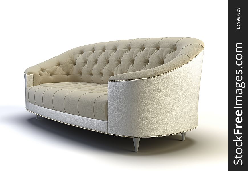 Modern sofa on the white