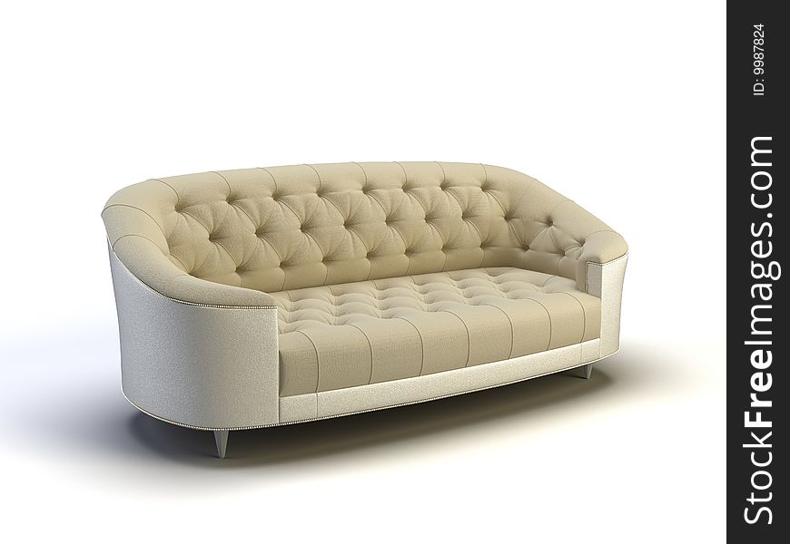 Modern sofa on the white
