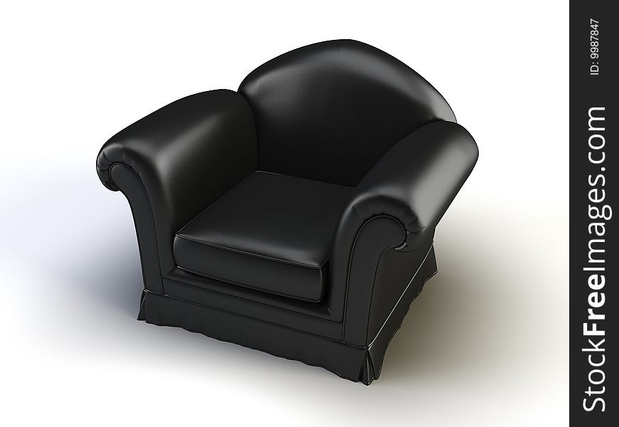 Black chair on the white background. Black chair on the white background