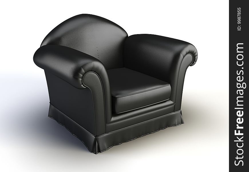 Black chair on the white background. Black chair on the white background