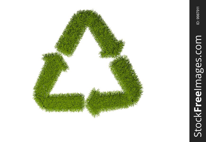 Recycling Symbol With Grass