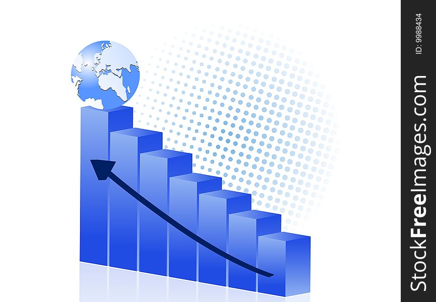 Illustration Of Blue Business Graph