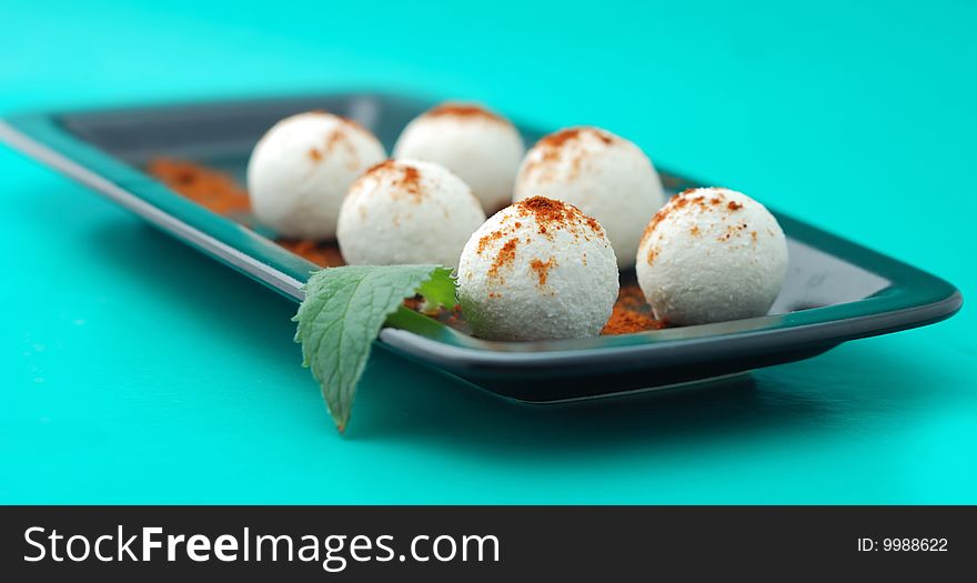 Creamy Marbles With Paprika And Mint.