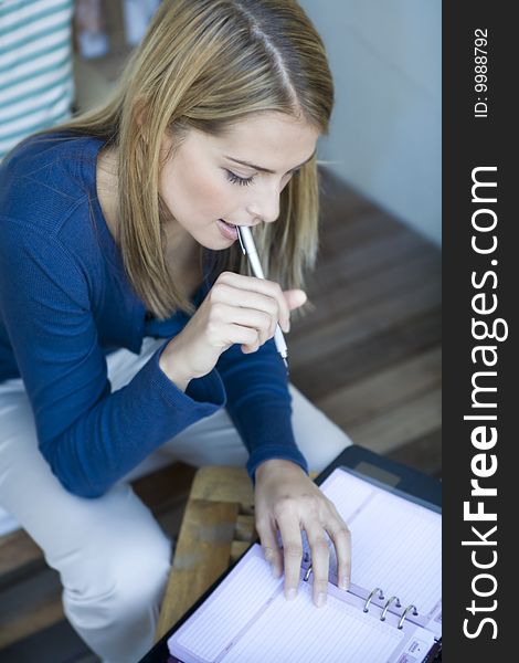 Portrait of beautiful female student. Portrait of beautiful female student.