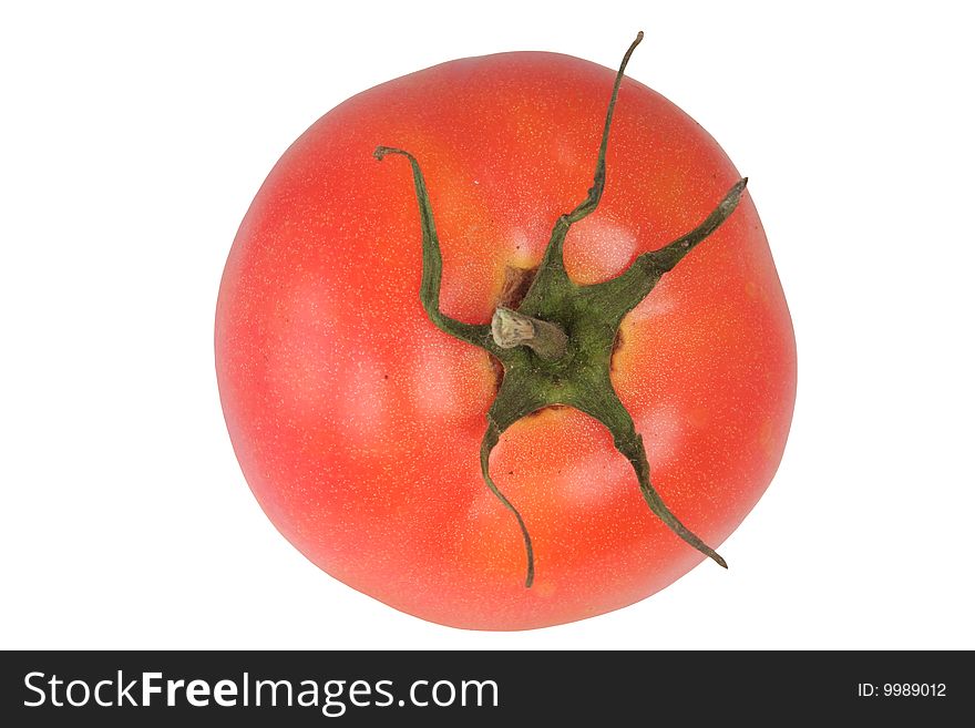 Red tomato separately on a white background