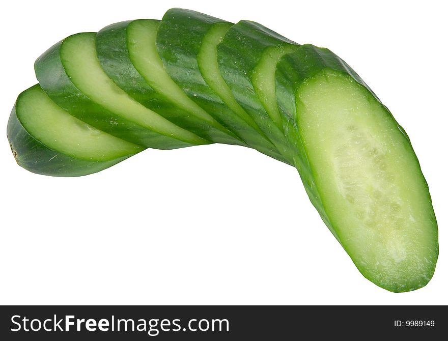 Cucumber separately on a white background