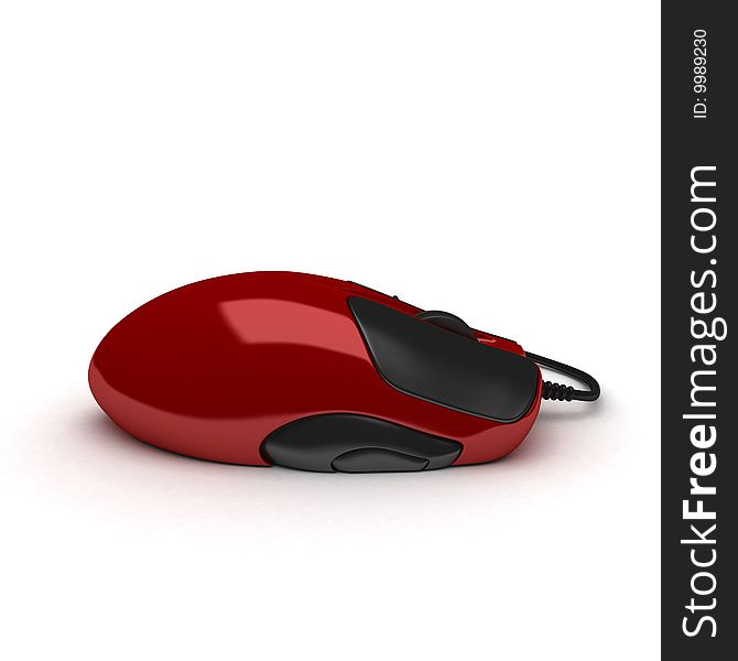 3D mouse isolated on white.