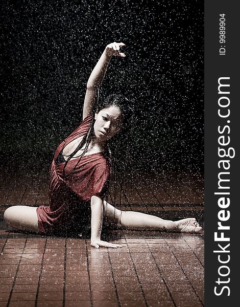 Ballet Dancer In The Rain