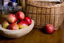 Apples In Wooden Pan Stock Image Apples In Wooden Pan Stock Image