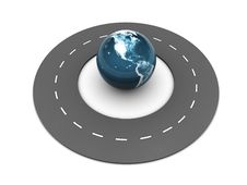 Road Around Earth Globe Stock Photos