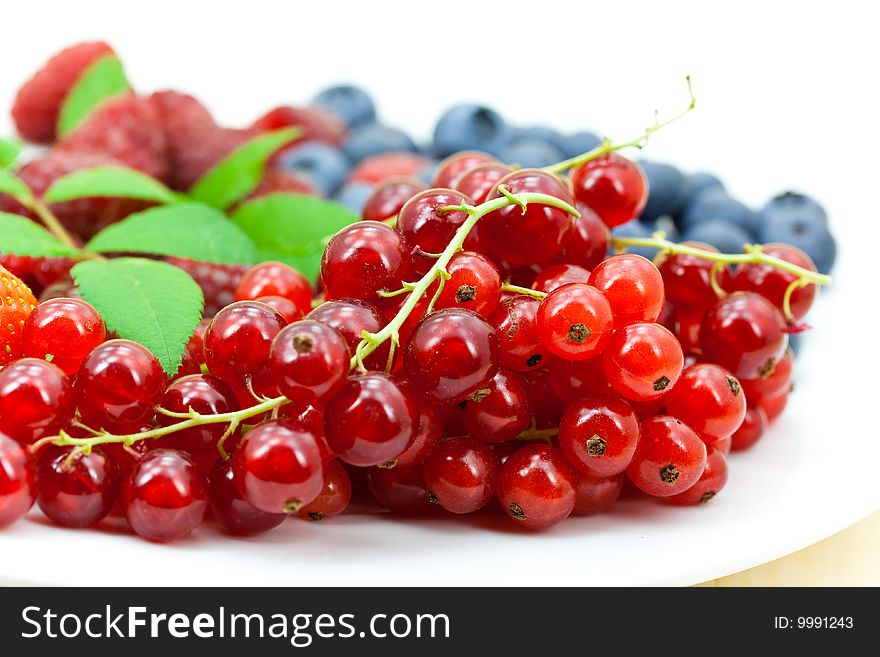 Fresh ripe summer berries background