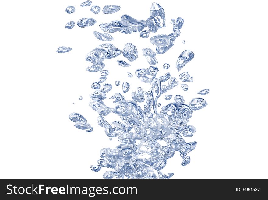 Bubbles in water abstract background isolated with clipping path