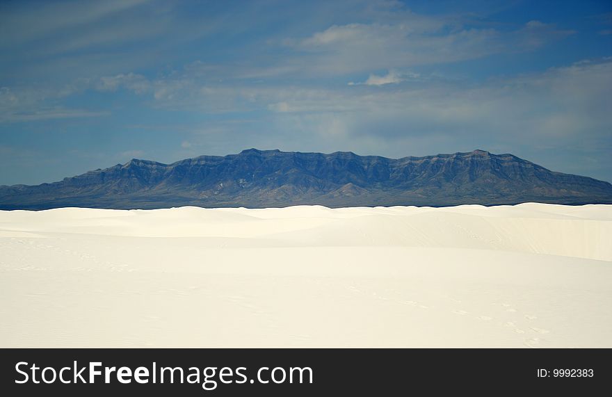 A View of the San Andres Mountains from White Sands National Monument. A View of the San Andres Mountains from White Sands National Monument