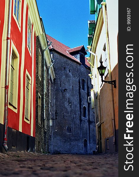 Cobbled street in old town tallinn. Cobbled street in old town tallinn